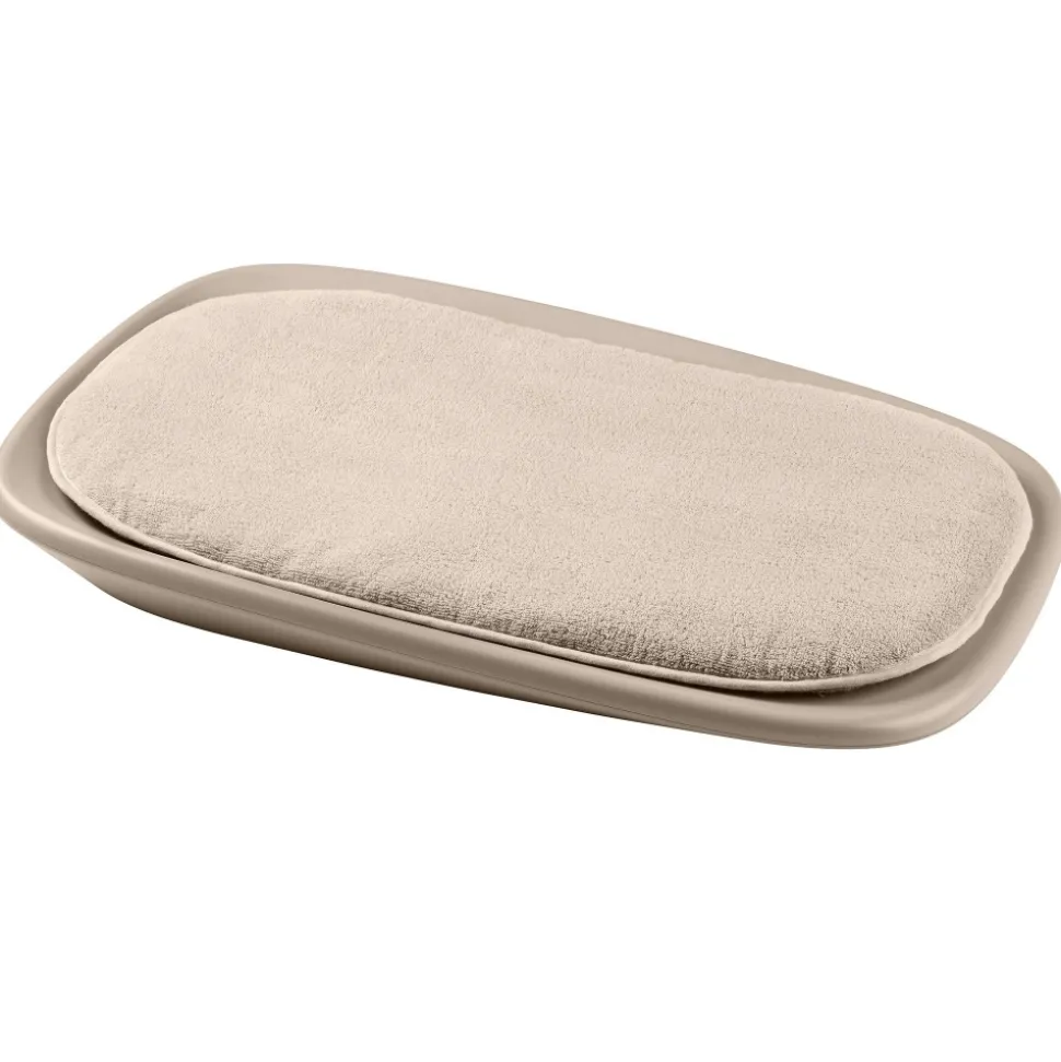 Matelas à langer en mousse softy taupe + coussin en éponge pour matelas à langer taupe