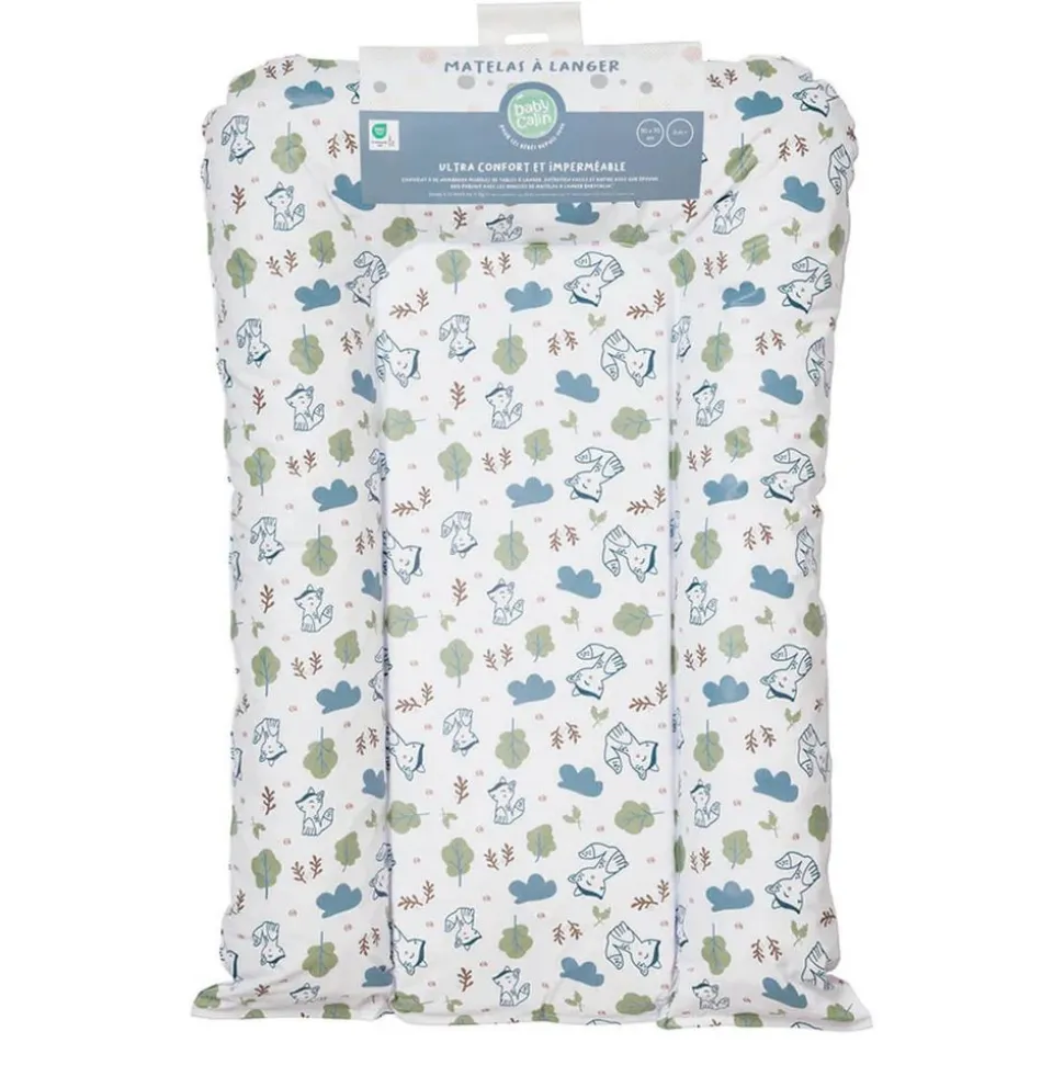 Matelas à langer flocons greenland renards - 50x70cm