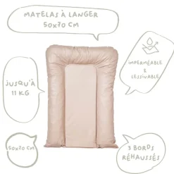 Matelas à langer flocons noisette - 50x70cm