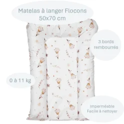 Matelas à langer flocons oies - 50x70cm
