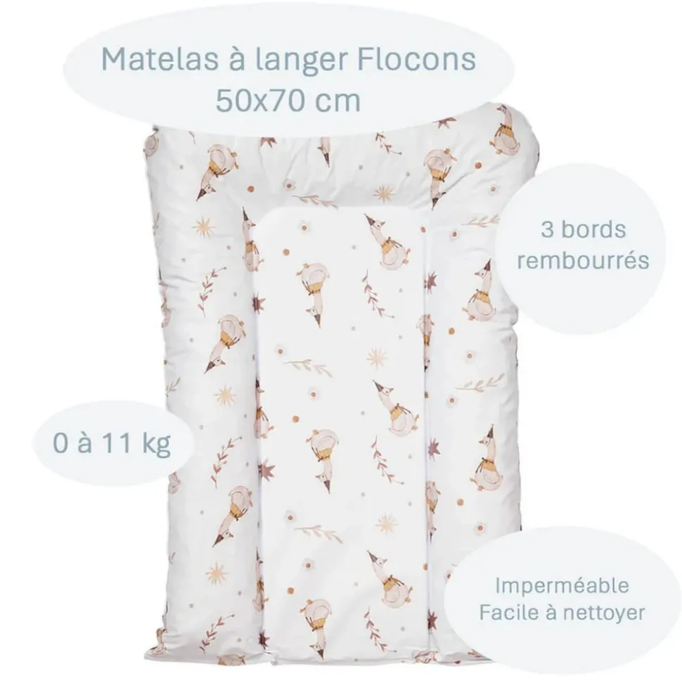 Matelas à langer flocons oies - 50x70cm