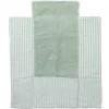 Matelas à langer nomade avec poches gaze de coton rayé vert de gris