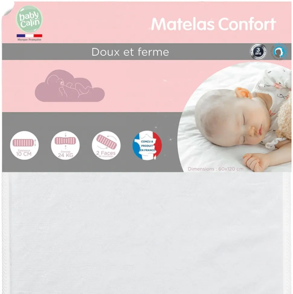 Matelas lit basic 24kg/m3 - 60 x 120 cm