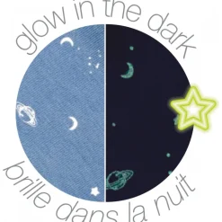 Maxi doudou lapidou phosphorescent glow avec motif imprimé bleu pastel