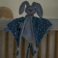 Maxi doudou lapidou phosphorescent glow avec motif imprimé bleu pastel