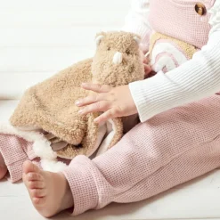 Maxi doudou ours bouclette caramel