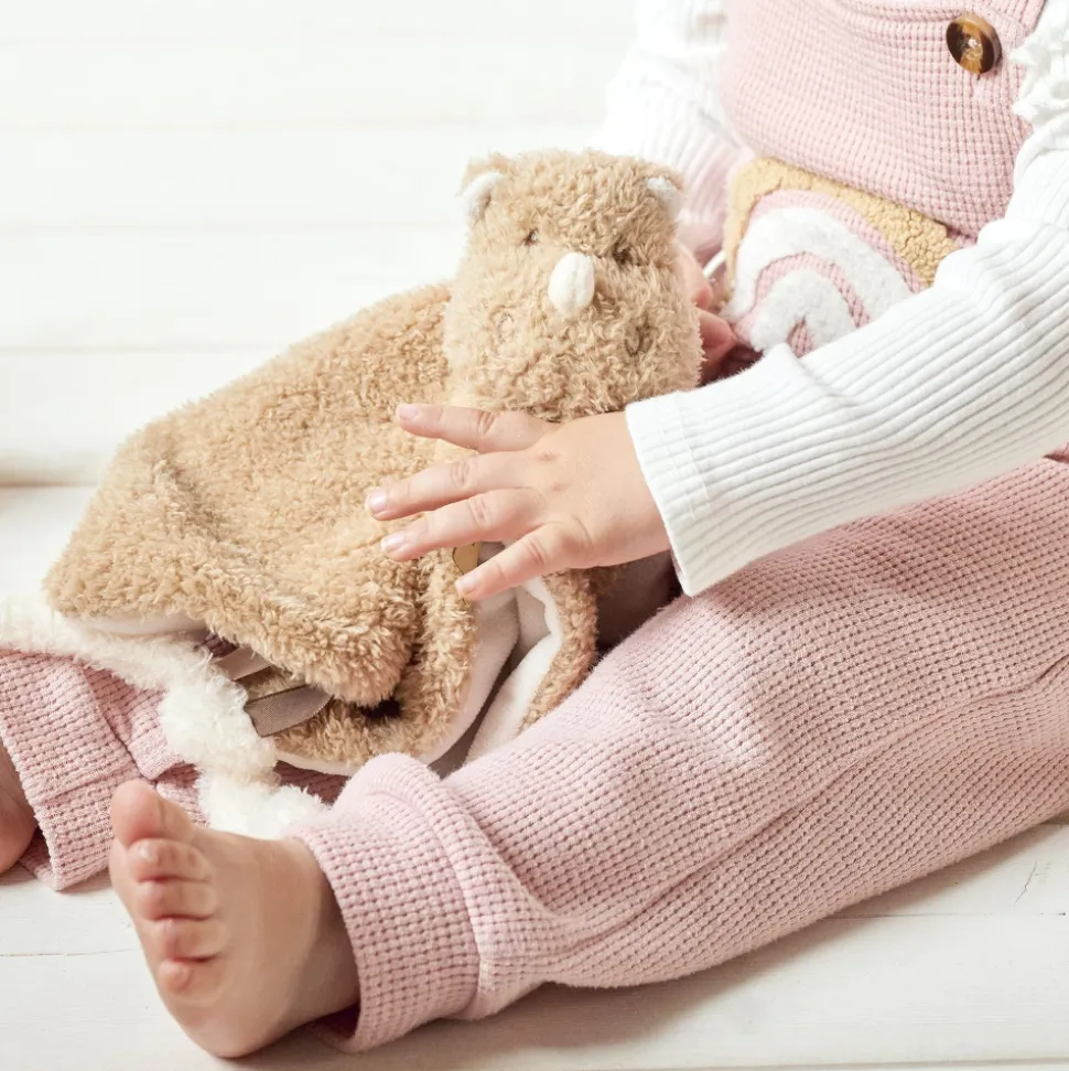Maxi doudou ours bouclette caramel