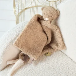 Maxi doudou ours bouclette caramel