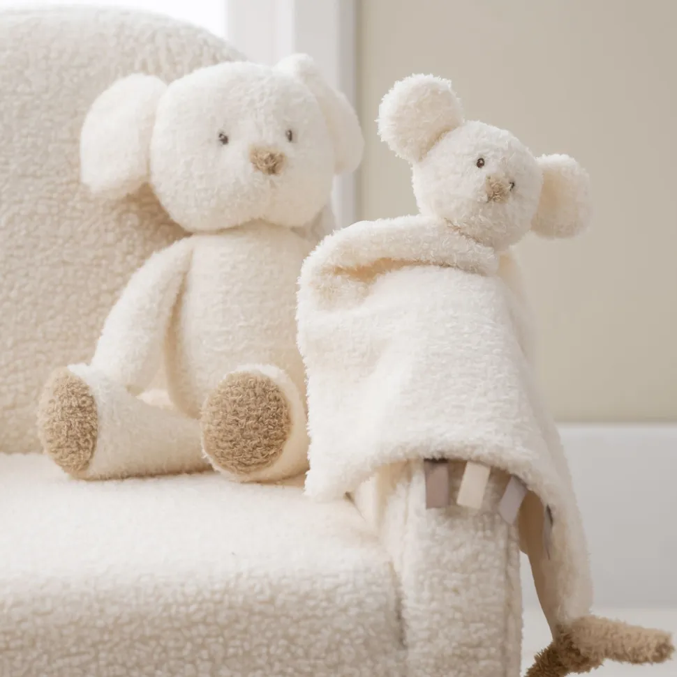Maxi doudou souris bouclette ecru