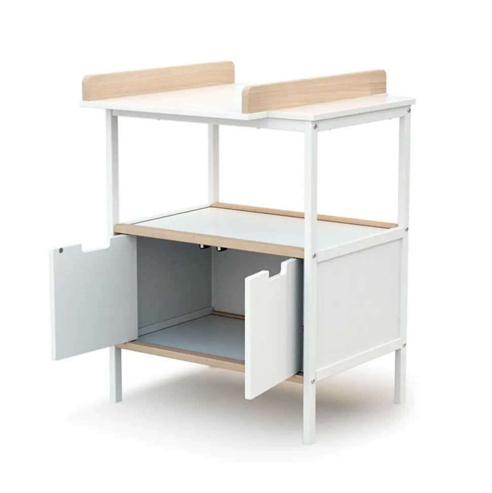 Meuble à langer essentiel plus blanc / hêtre brut