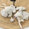 Mini peluche musicale tête éléphant bouclette gris