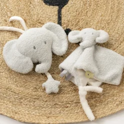 Mini peluche musicale tête éléphant bouclette gris