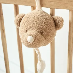 Mini peluche musicale tête ours bouclette caramel