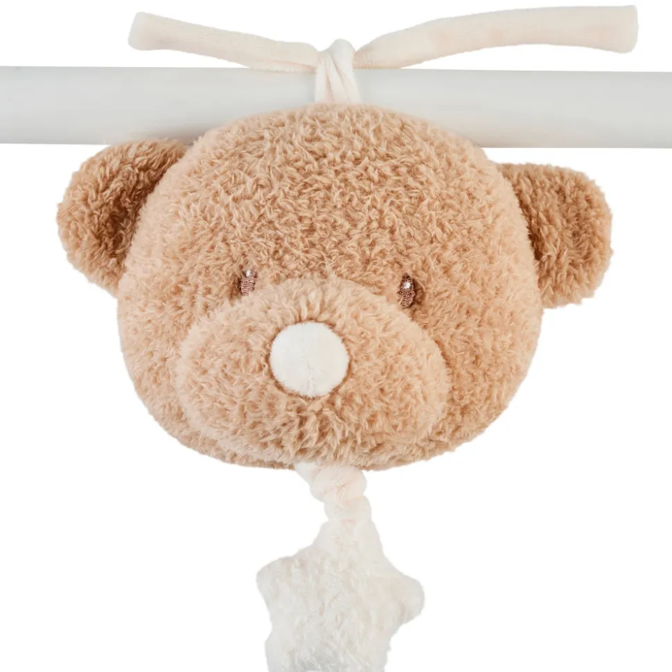 Mini peluche musicale tête ours bouclette caramel