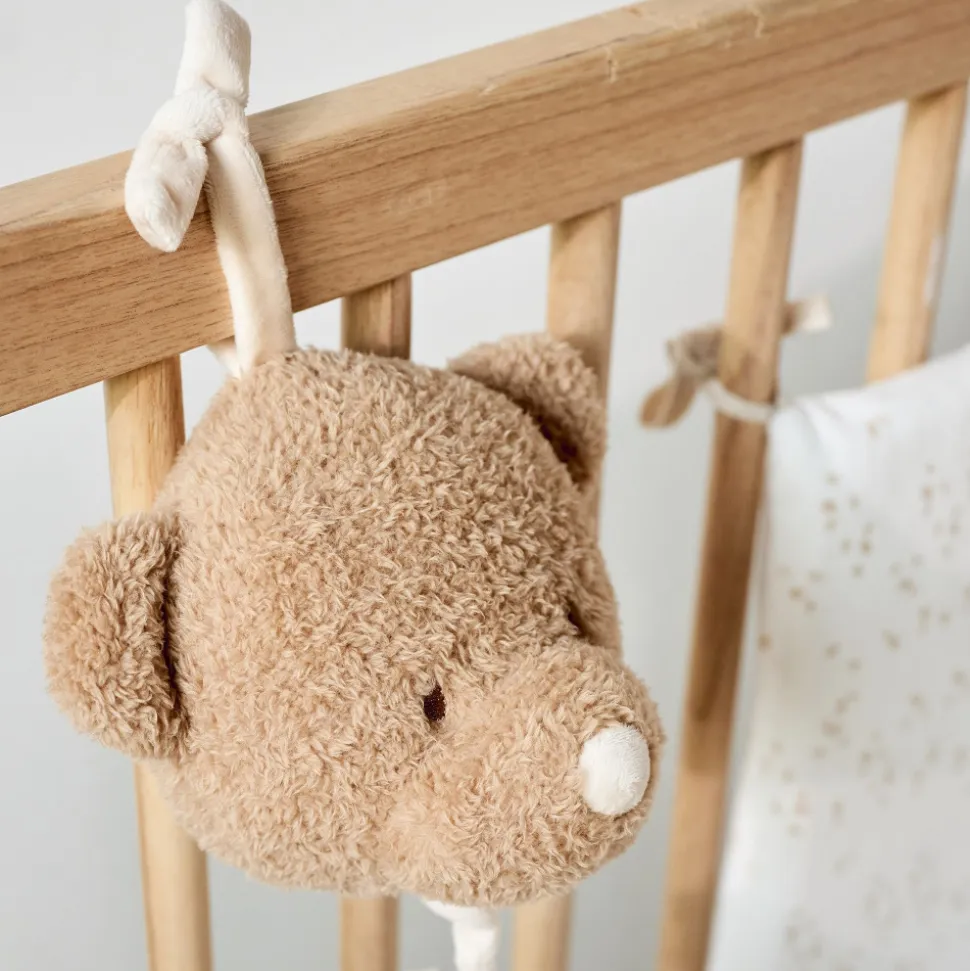 Mini peluche musicale tête ours bouclette caramel