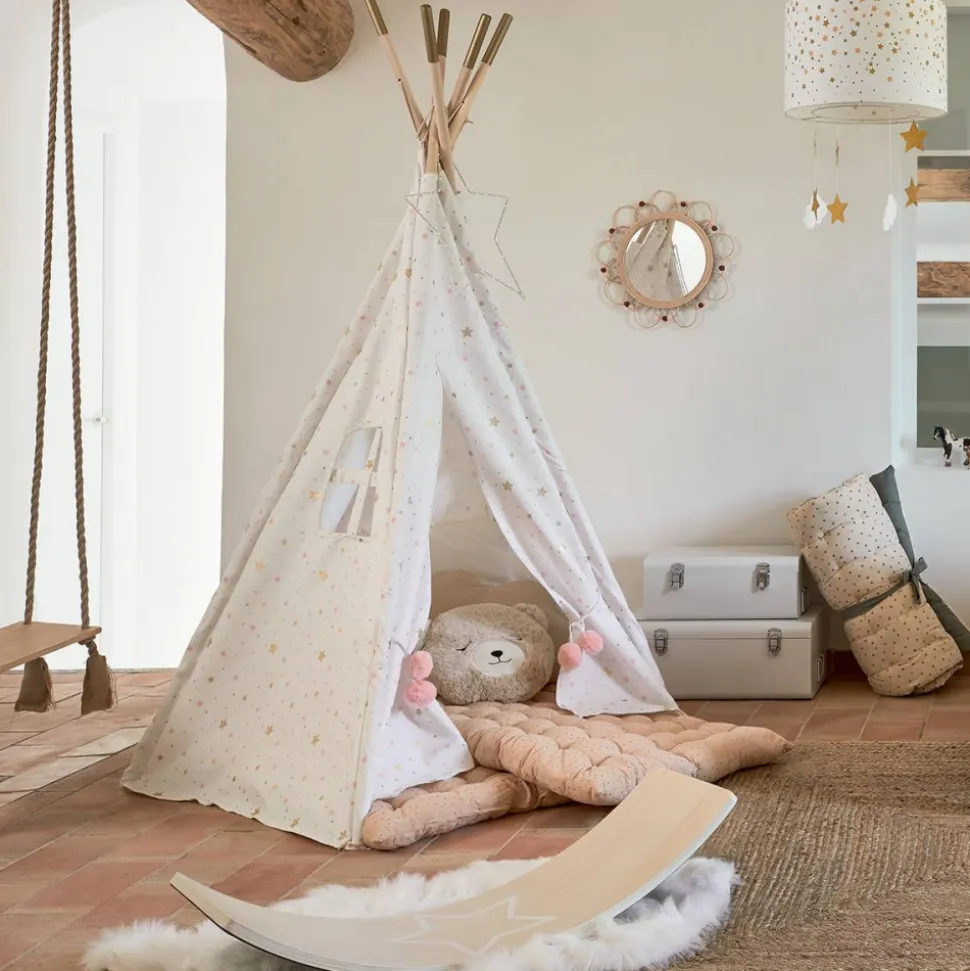Miroir enfant campagne rotin
