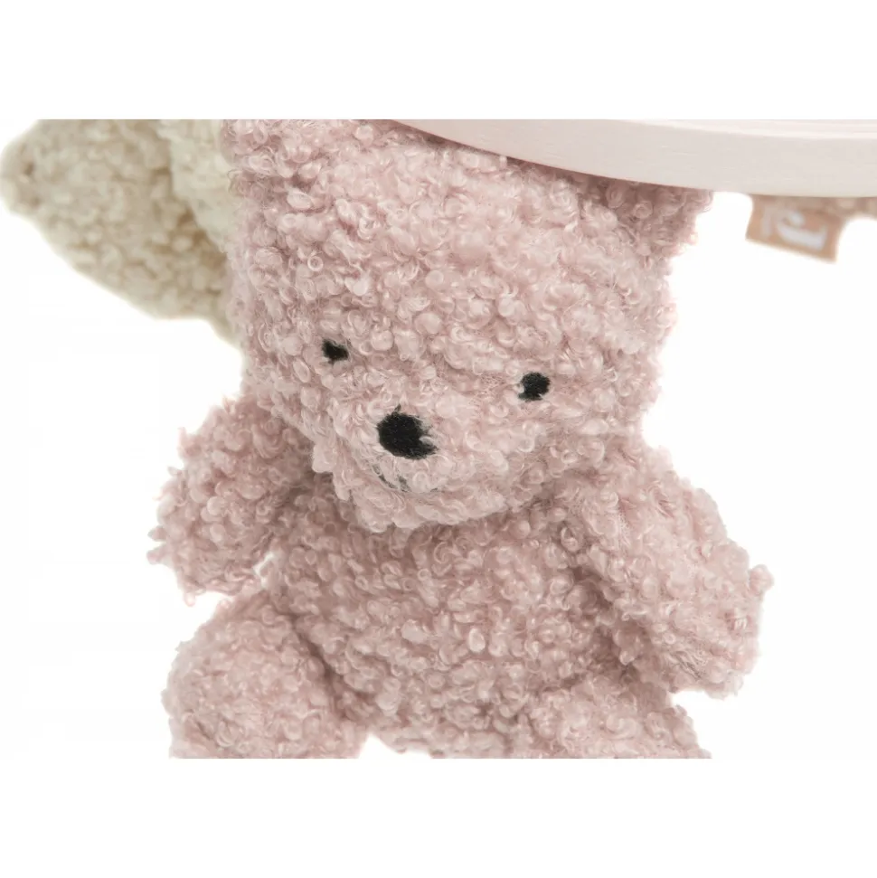 Mobile d'éveil bébé teddy bear wild rose et naturel