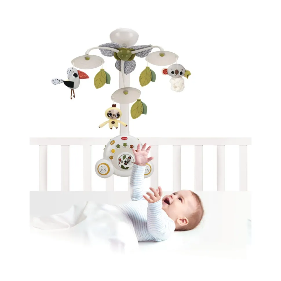 Mobile musical bébé avec veilleuse boho chic