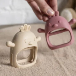Moufle de dentition en silicone vieux rose