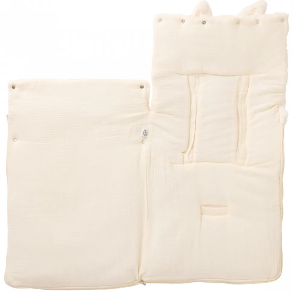 Nid d'ange coton doublé fausse fourrure - angora ivoire