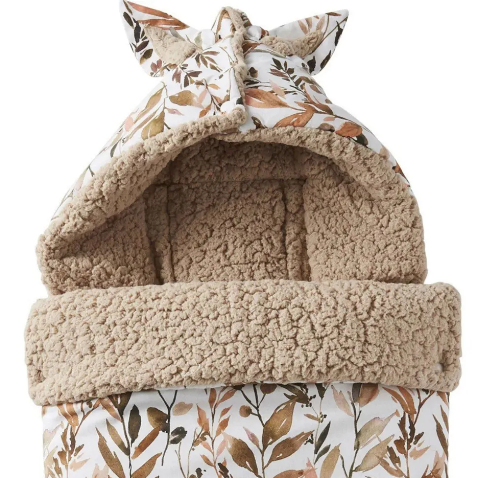 Nid d'ange coton doublé sherpa - feuillages