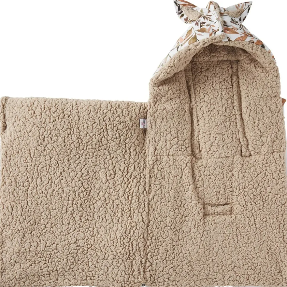 Nid d'ange coton doublé sherpa - feuillages