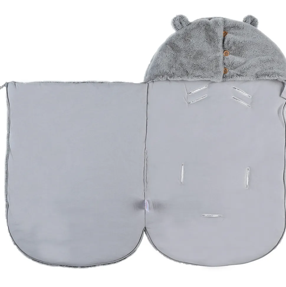 Nid d'ange gris clair fausse fourrure