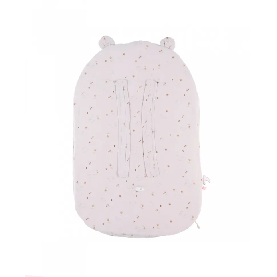Nid d'ange mousseline de coton et sherpa bali, moka & snow