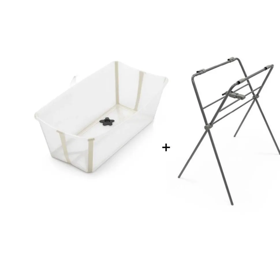 Pack baignoire flexi bath sandy beige + support à pieds