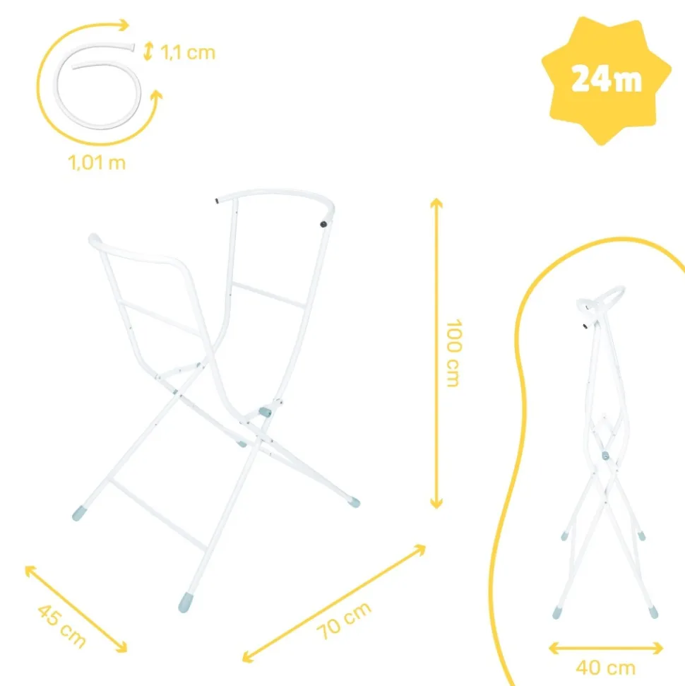 Pack baignoire évolutive baleine avec pied 0-24 mois
