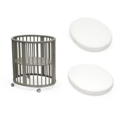 Pack berceau sleepi hazy grey + matelas mini sleepi + drap housse blanc