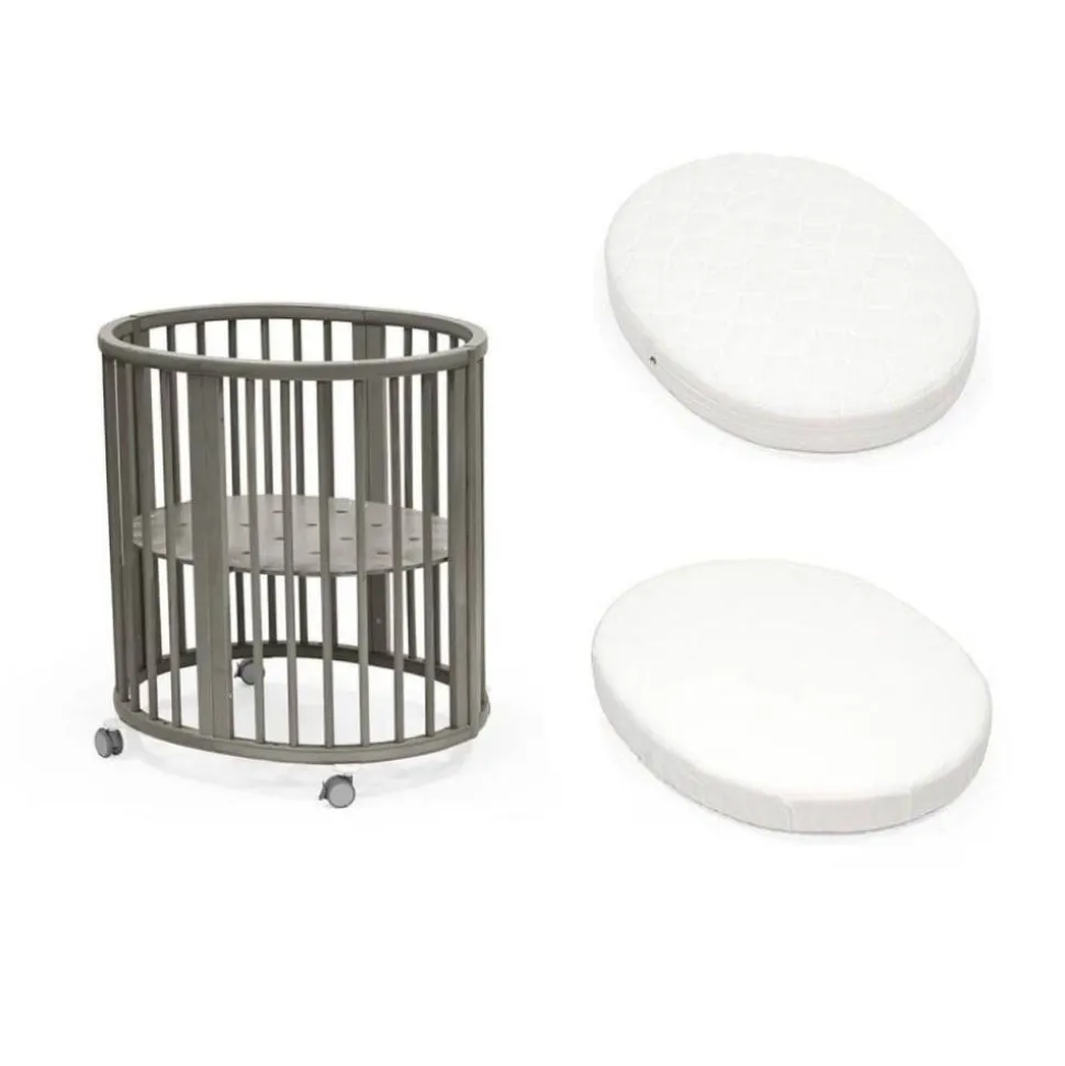 Pack berceau sleepi hazy grey + matelas mini sleepi + drap housse blanc