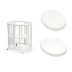 Pack berceau sleepi white + matelas mini sleepi + drap housse blanc