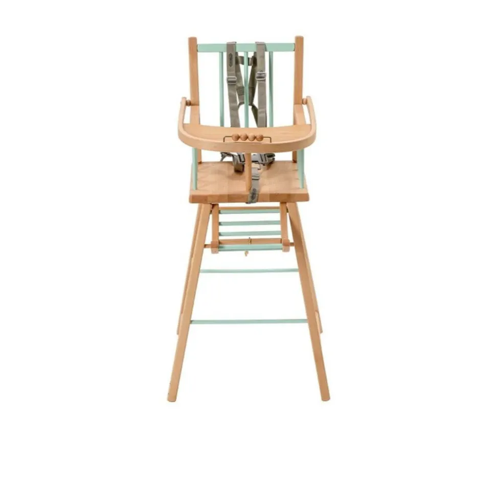 Pack chaise haute andré hybride vert mint et sa tablette blanche
