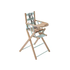 Pack chaise haute pliante sarah hybride vert mint et sa tablette blanche amovible