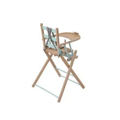 Pack chaise haute pliante sarah hybride vert mint et sa tablette blanche amovible