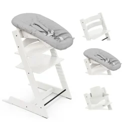 Pack chaise haute tripp trapp avec son newborn set et son baby set blanc