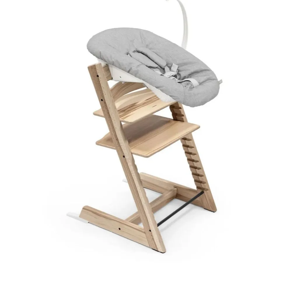 Pack chaise haute tripp trapp hetre wild wood + newborn gris