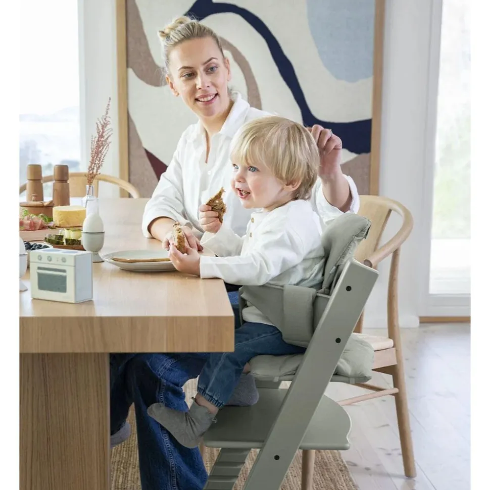 Pack chaise haute tripp trapp vert glacier et son baby set