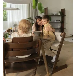 Pack chaise haute tripp trapp + baby set + tablette chêne brun chaud