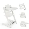 Pack chaise haute tripp trapp avec son baby set et sa tablette blanc
