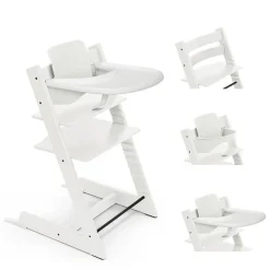 Pack chaise haute tripp trapp avec son baby set et sa tablette blanc