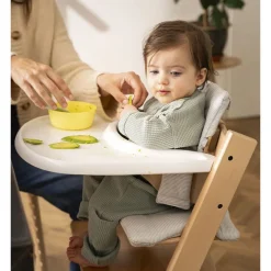 Pack chaise haute tripp trapp avec son baby set et sa tablette blanc