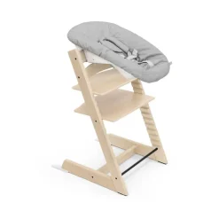 Pack chaise haute tripp trapp hêtre naturel + newborn set gris