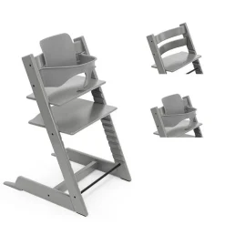 Pack chaise haute tripp trapp et son baby set gris tempête