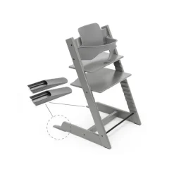 Pack chaise haute tripp trapp et son baby set gris tempête