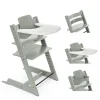 Pack chaise haute tripp trapp avec son baby set et sa tablette glacier green