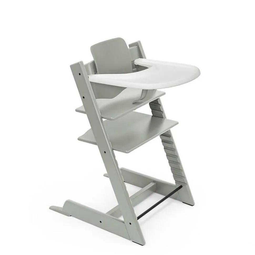 Pack chaise haute tripp trapp avec son baby set et sa tablette glacier green