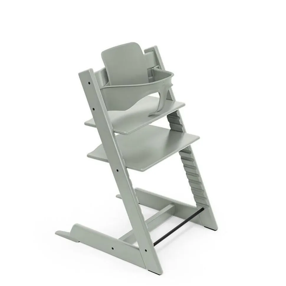 Pack chaise haute tripp trapp avec son baby set et sa tablette glacier green