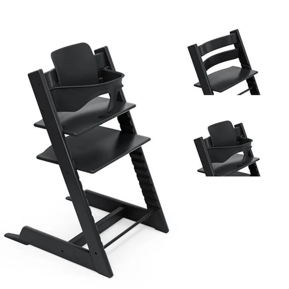 Pack chaise haute tripp trapp et son baby set noir